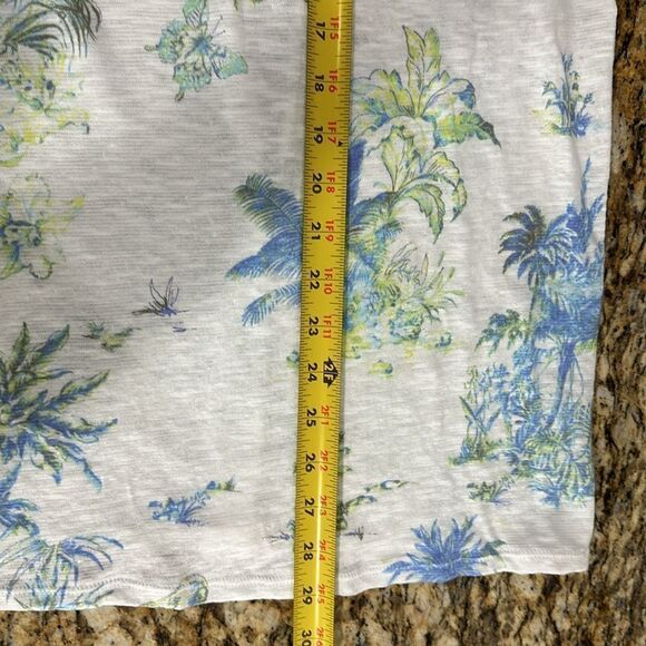 J. Jill Island Print Linen Cotton Blend Tiered Sleeve Top Size 4X - Picture 9 of 9